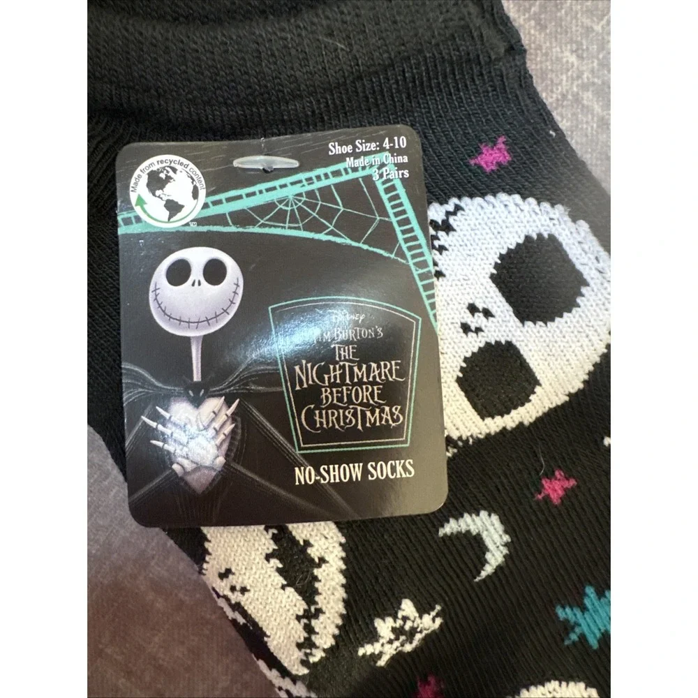 6 Pairs Nightmare Before Christmas Women's No Show Socks Jack Skellington NEW
